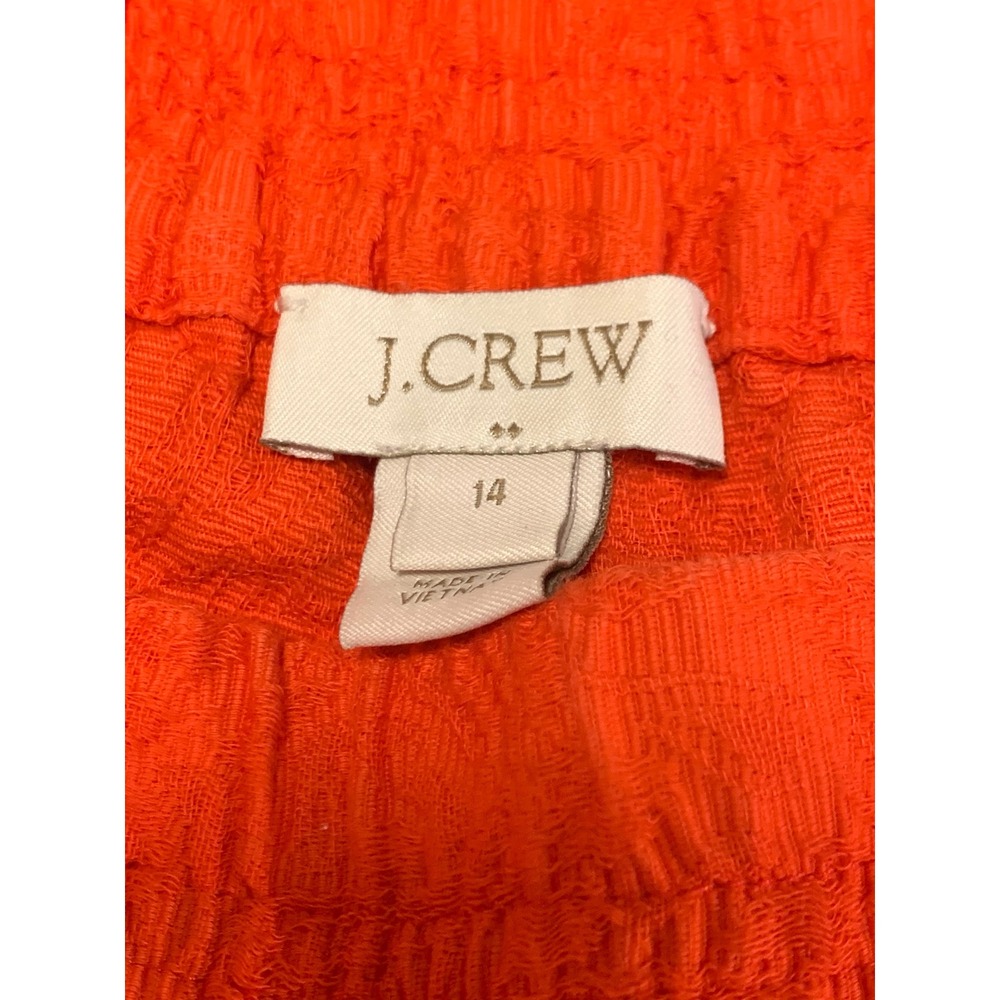 J.Crew Orange Paisley Jacquard Pull On Shorts 14 Elastic‎ Waist Pocket - Picture 4 of 10